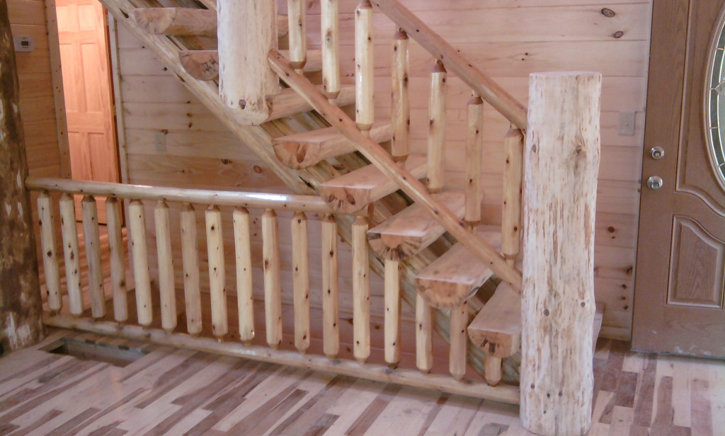 log stairs